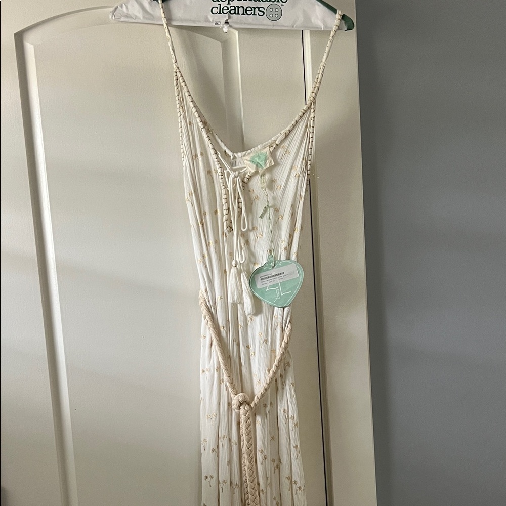 Elegant Z&L Cream Maxi Dress